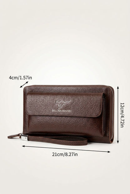 Sophisticated Men's Clutch Bag - Large Capacity & Style - Black - Men's Bag