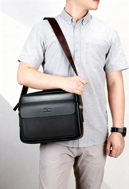 Sophisticated Men's Crossbody Business Bag - Shoulder Bag Front View