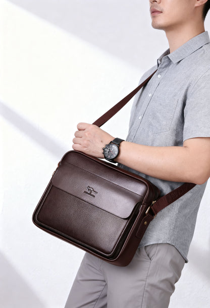 Sophisticated Men's Crossbody Business Bag - Interior Pockets and Organization
