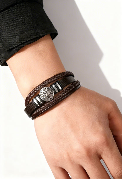 Trendy And Minimalist PU Leather Bracelet, Magnetic Clasp Bracelet For Men Christmas Gift