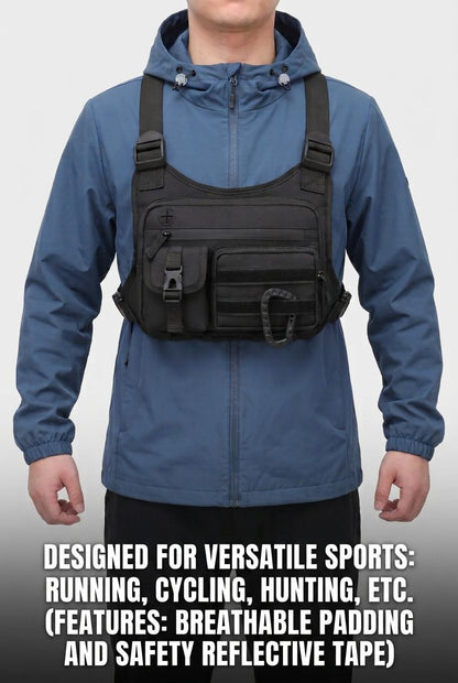 Tactical Outdoor Chest Bag Unisex Running Cycling EDC Vest Workouts Sports Chest Pack Rig for Men And Women