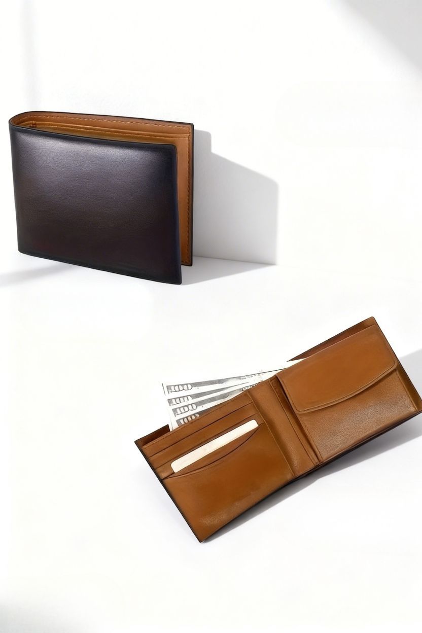 RFID Leather Wallet “SECURION” – Large Capacity Slim Wallet with Security & Smart Organization - Slim Profile Front Pocket Wallet