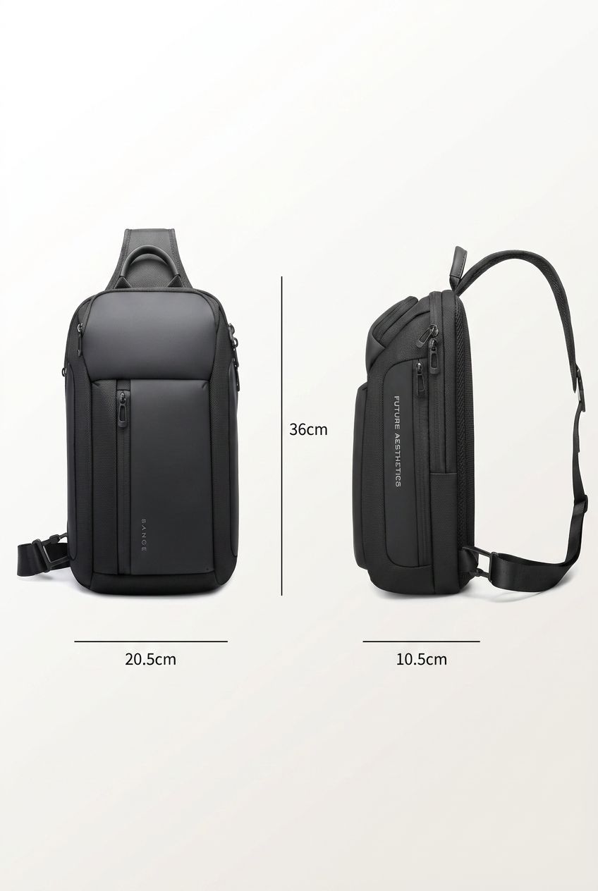 Menloft Crossbody UrbanVault Waterproof – men's bag close-up texture | Premium materials