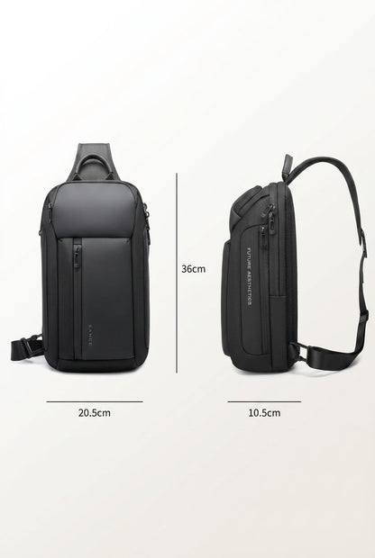 Menloft Crossbody UrbanVault Waterproof – men's bag close-up texture | Premium materials