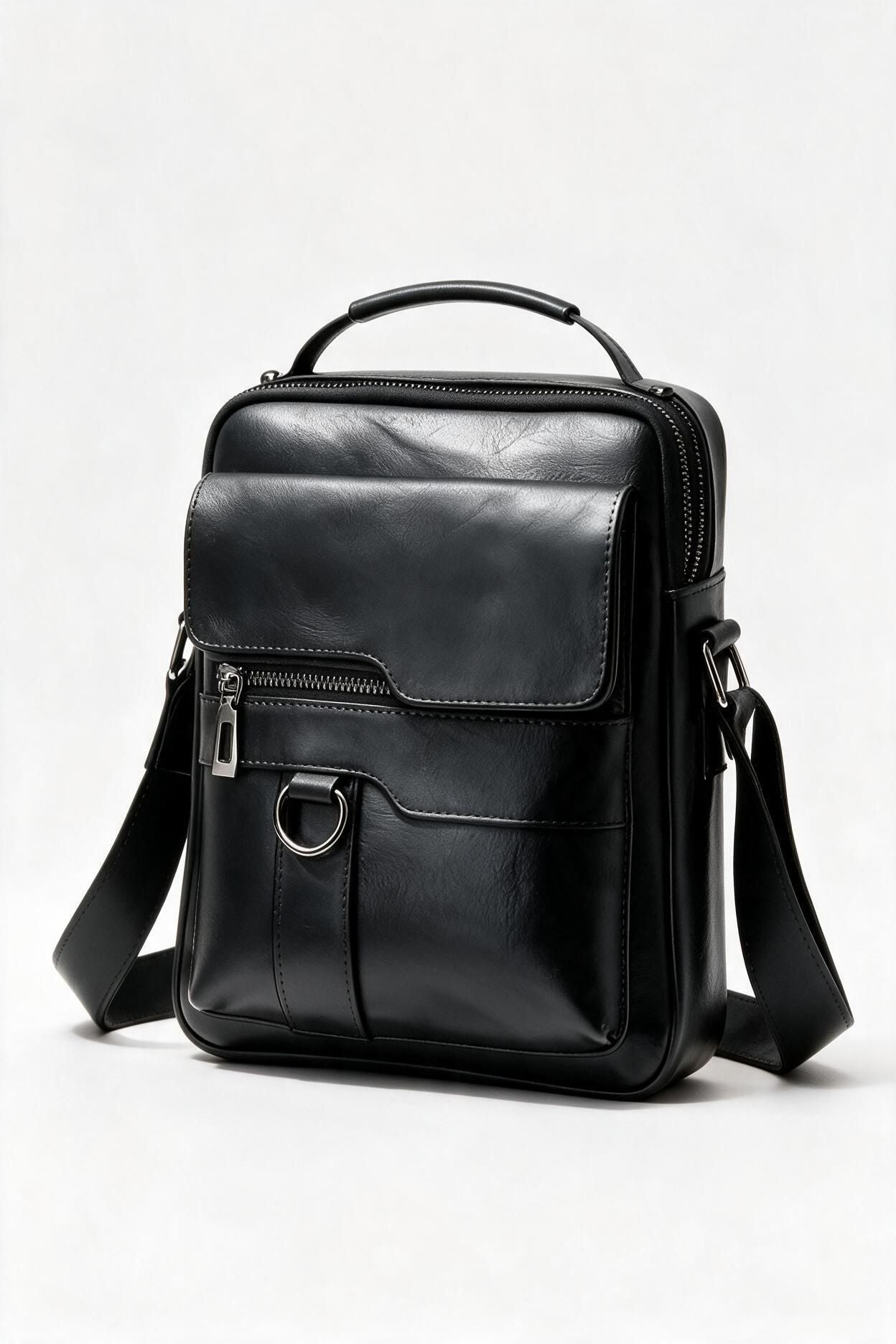 WEIXIER Men's Vintage Crossbody Bag - Timeless Elegance - Shoulder Bag Front View