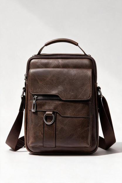 WEIXIER Men's Vintage Crossbody Bag - Timeless Elegance - Shoulder Bag Front View