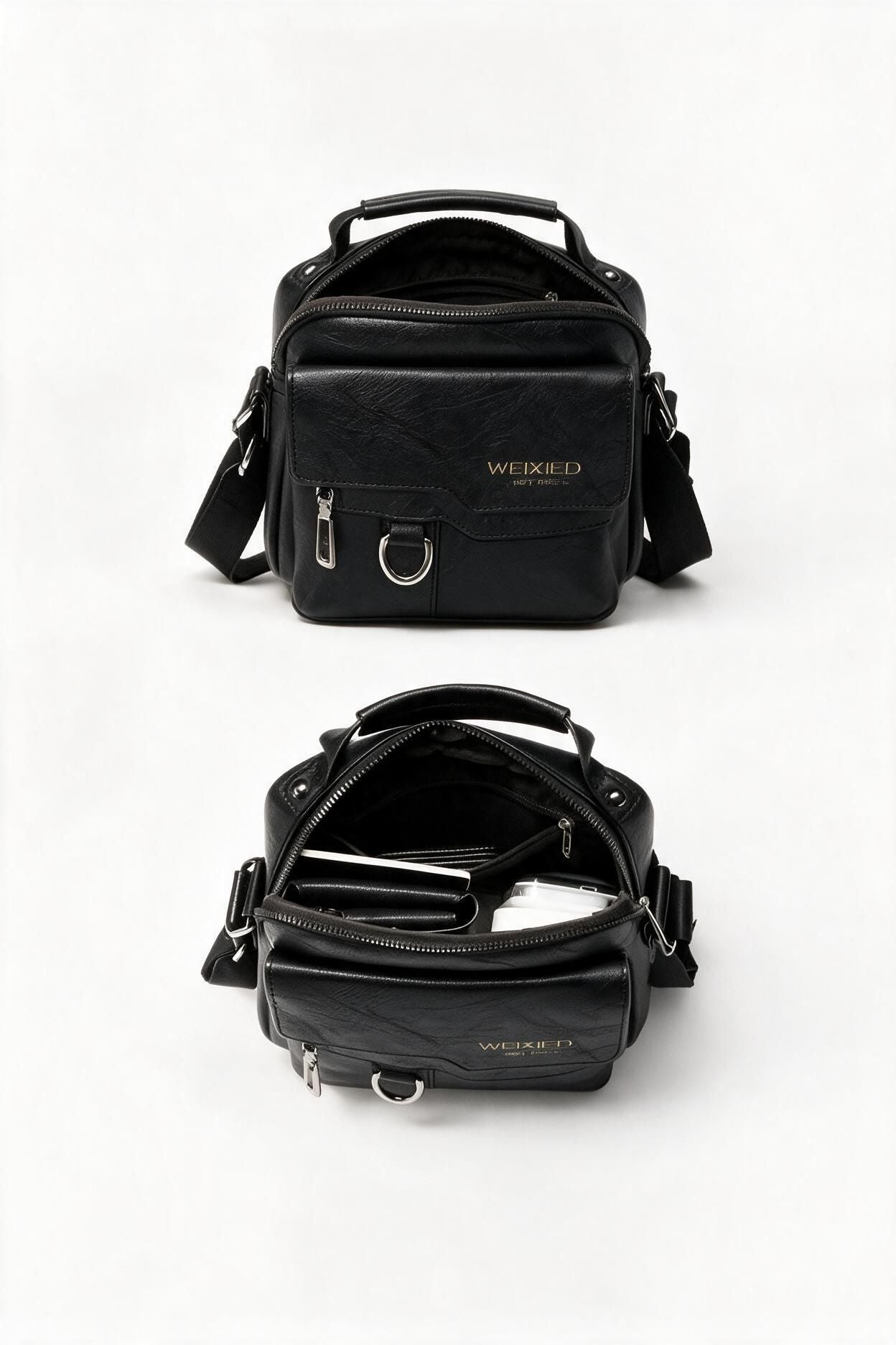 WEIXIER Men's Vintage Crossbody Bag - Timeless Elegance - Shoulder Bag Front View