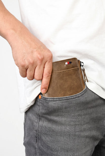 Menloft Wallet AisGuard RFID – men's bag front view | Premium quality