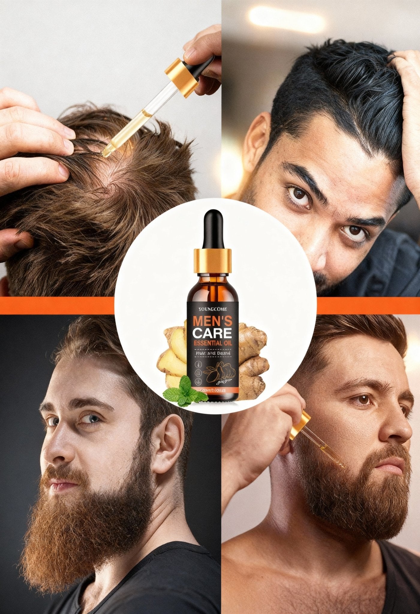 men’s beard growth elixir applying on beard Menloft