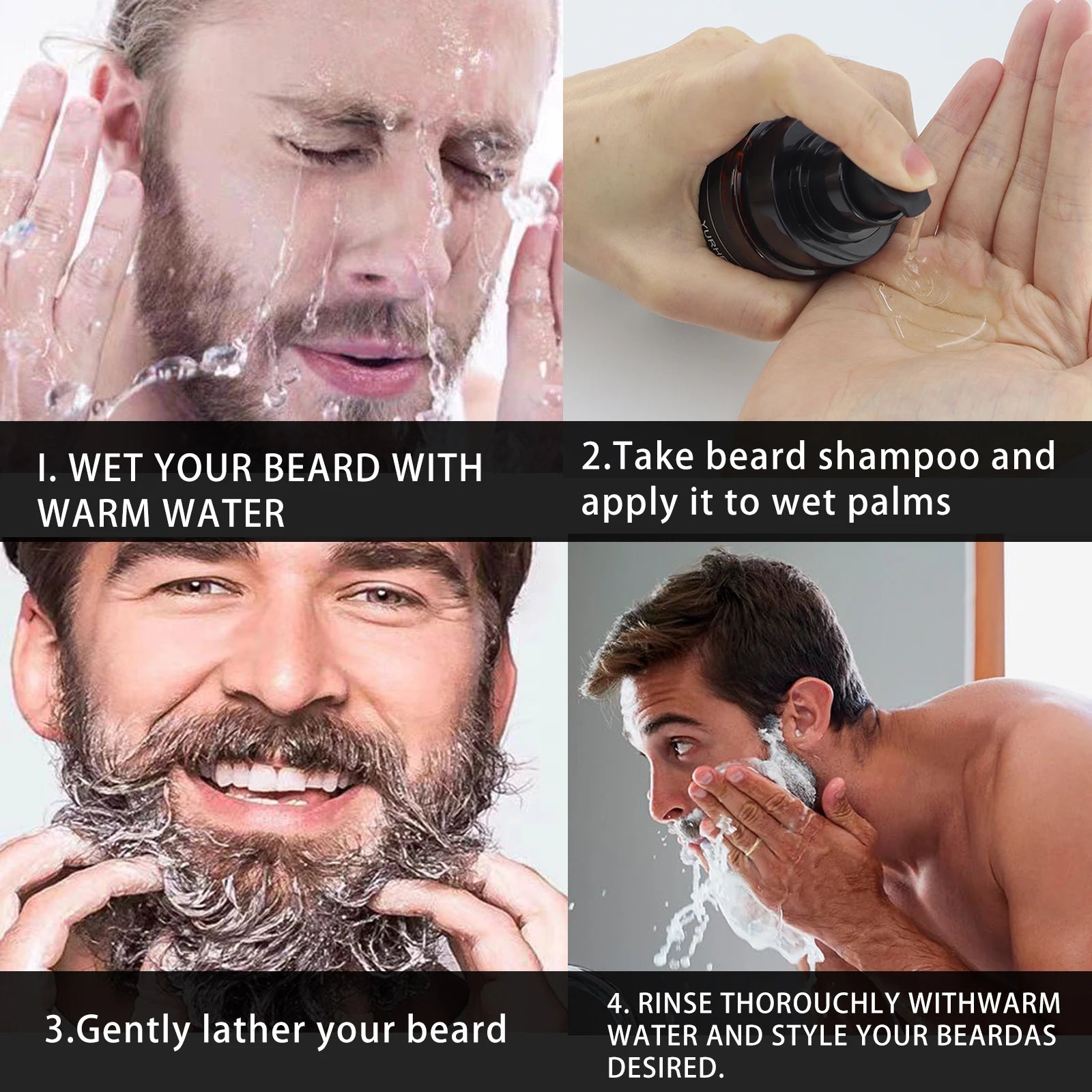 Beard Wash Elegance: Deep Clean & Soften for Modern Men - MENLOFT LLC