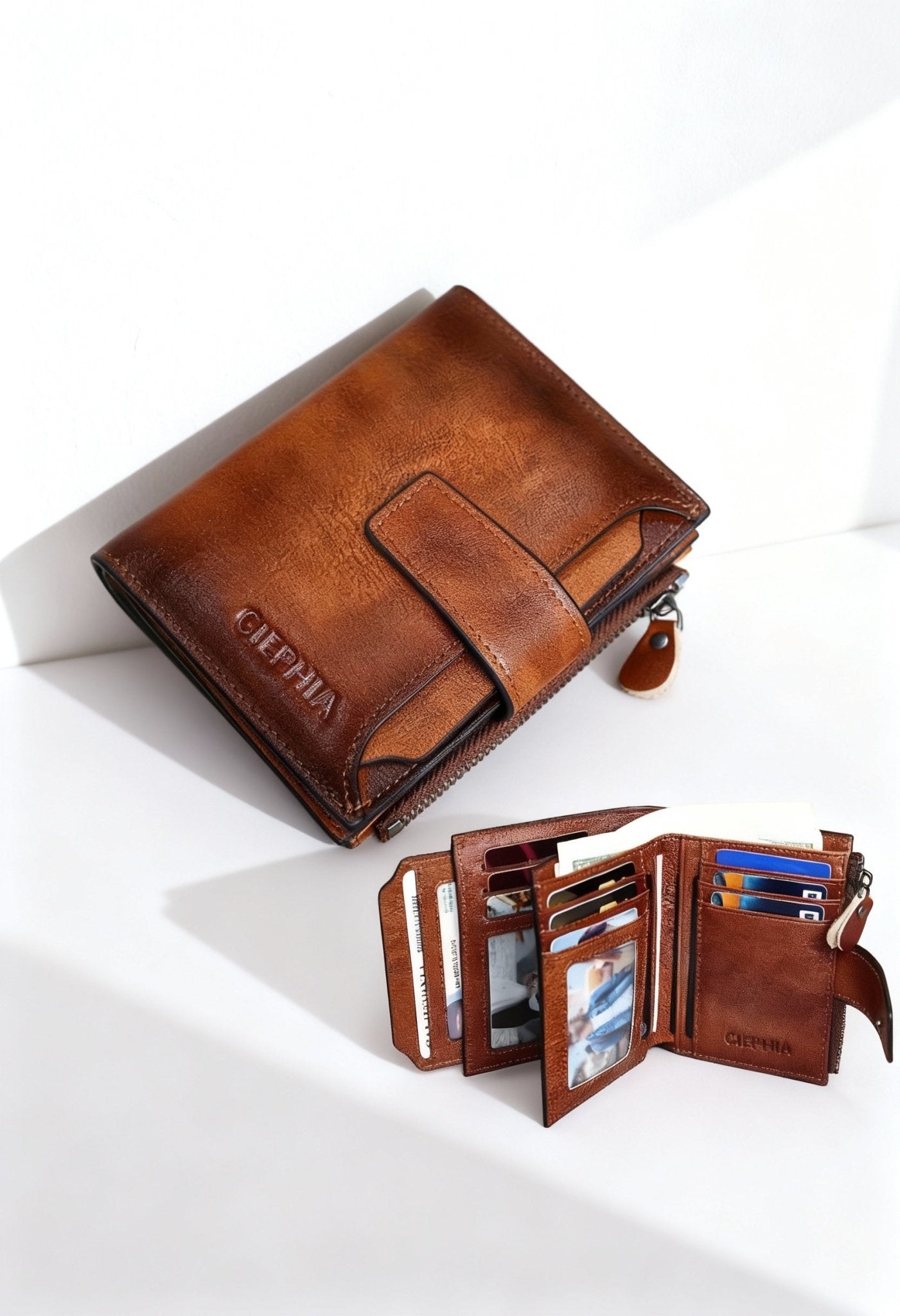 CIEPHIA Men's Vintage RFID Leather Wallet - Menloft