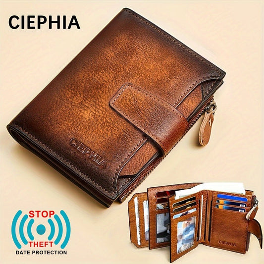 CIEPHIA Men's Vintage RFID Leather Wallet - Menloft