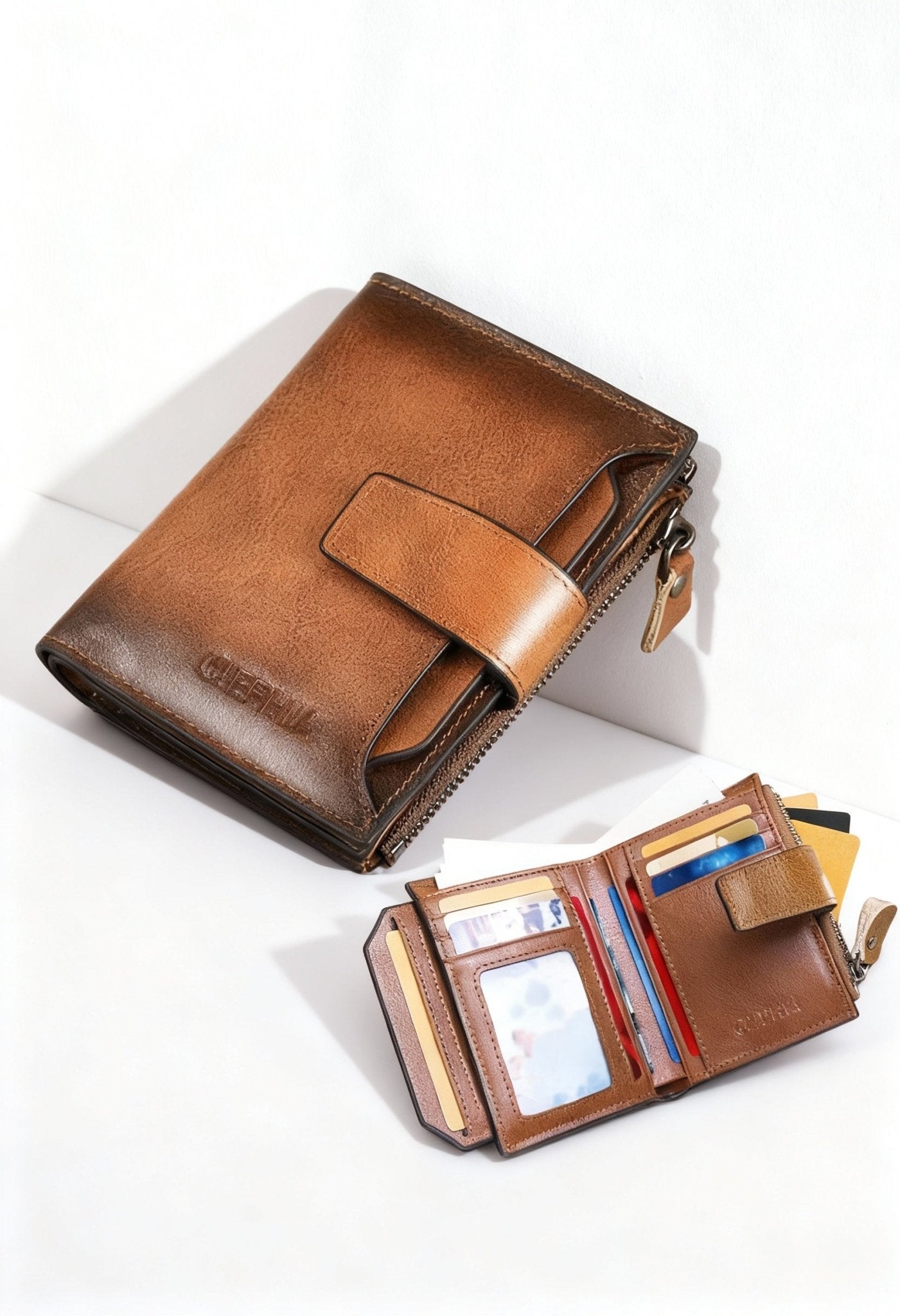 CIEPHIA Men's Vintage RFID Leather Wallet - Menloft