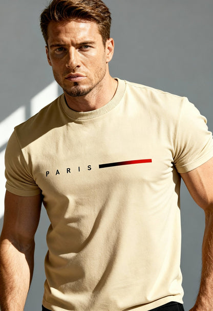 Elegant Men's Cotton Paris Tee - Casual & Stylish - Menloft