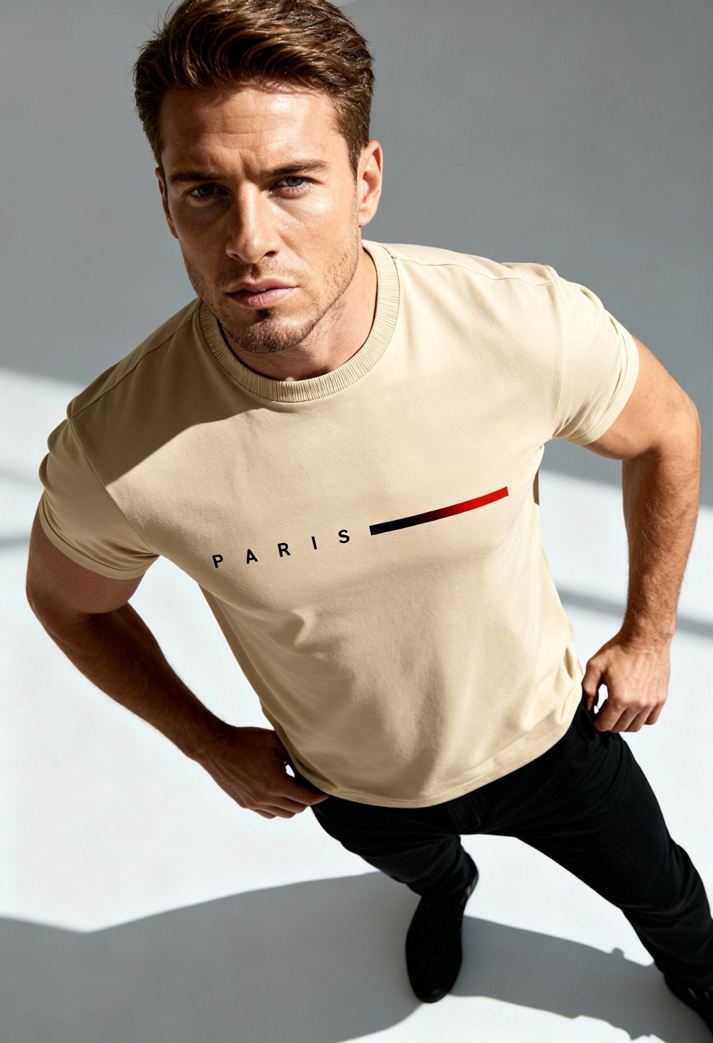 Elegant Men's Cotton Paris Tee - Casual & Stylish - Menloft