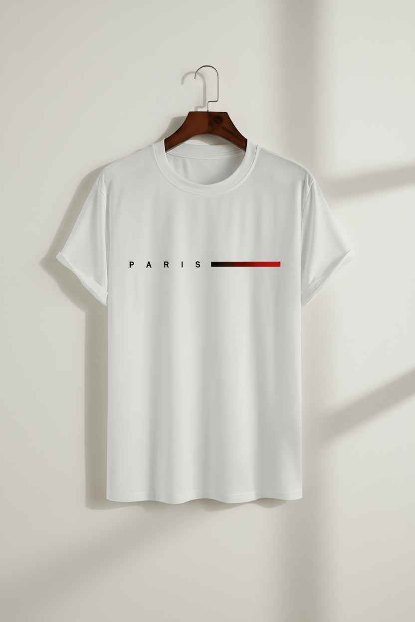 Elegant Men's Cotton Paris Tee - Casual & Stylish - Menloft