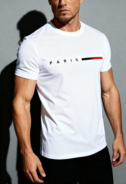 Elegant Men's Cotton Paris Tee - Casual & Stylish - Menloft