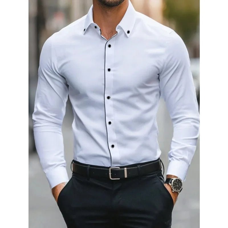 Elegant Men's Long Sleeve Dress Shirt - Menloft