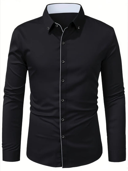 Elegant Men's Long Sleeve Dress Shirt - Menloft