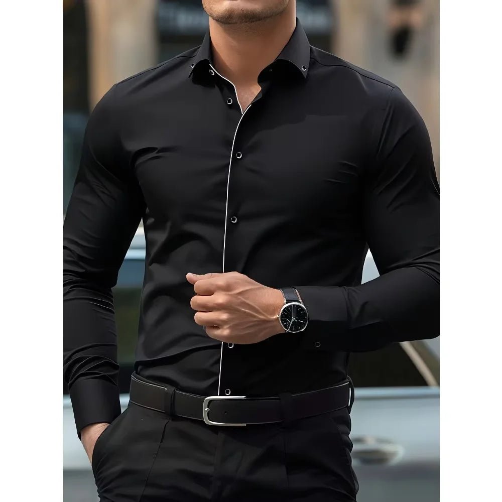 Elegant Men's Long Sleeve Dress Shirt - Menloft