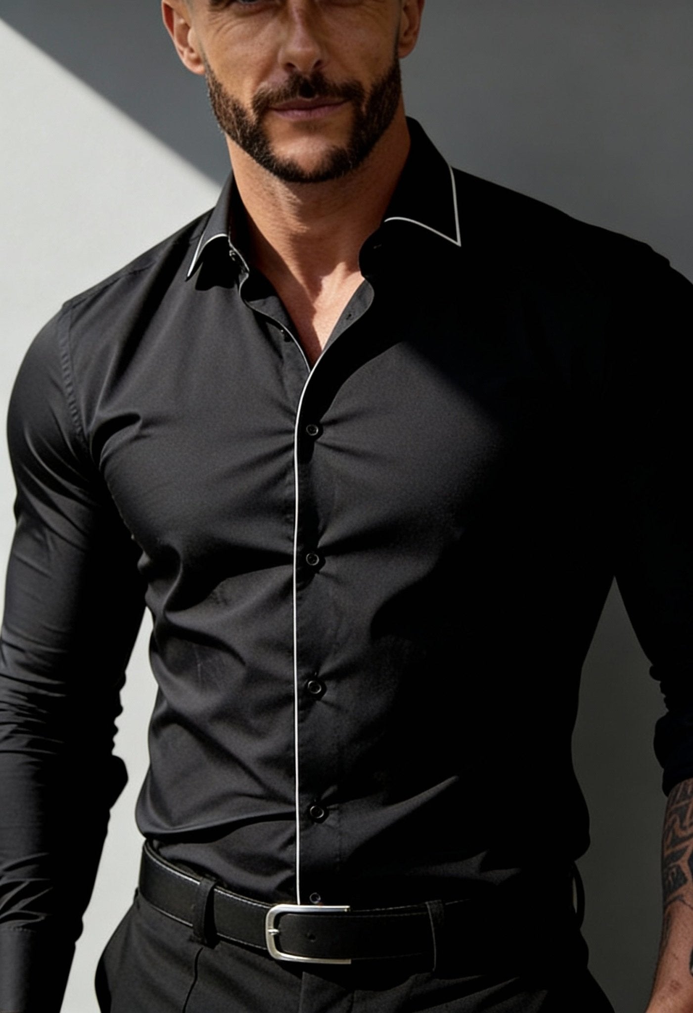 Elegant Men's Long Sleeve Dress Shirt - Menloft
