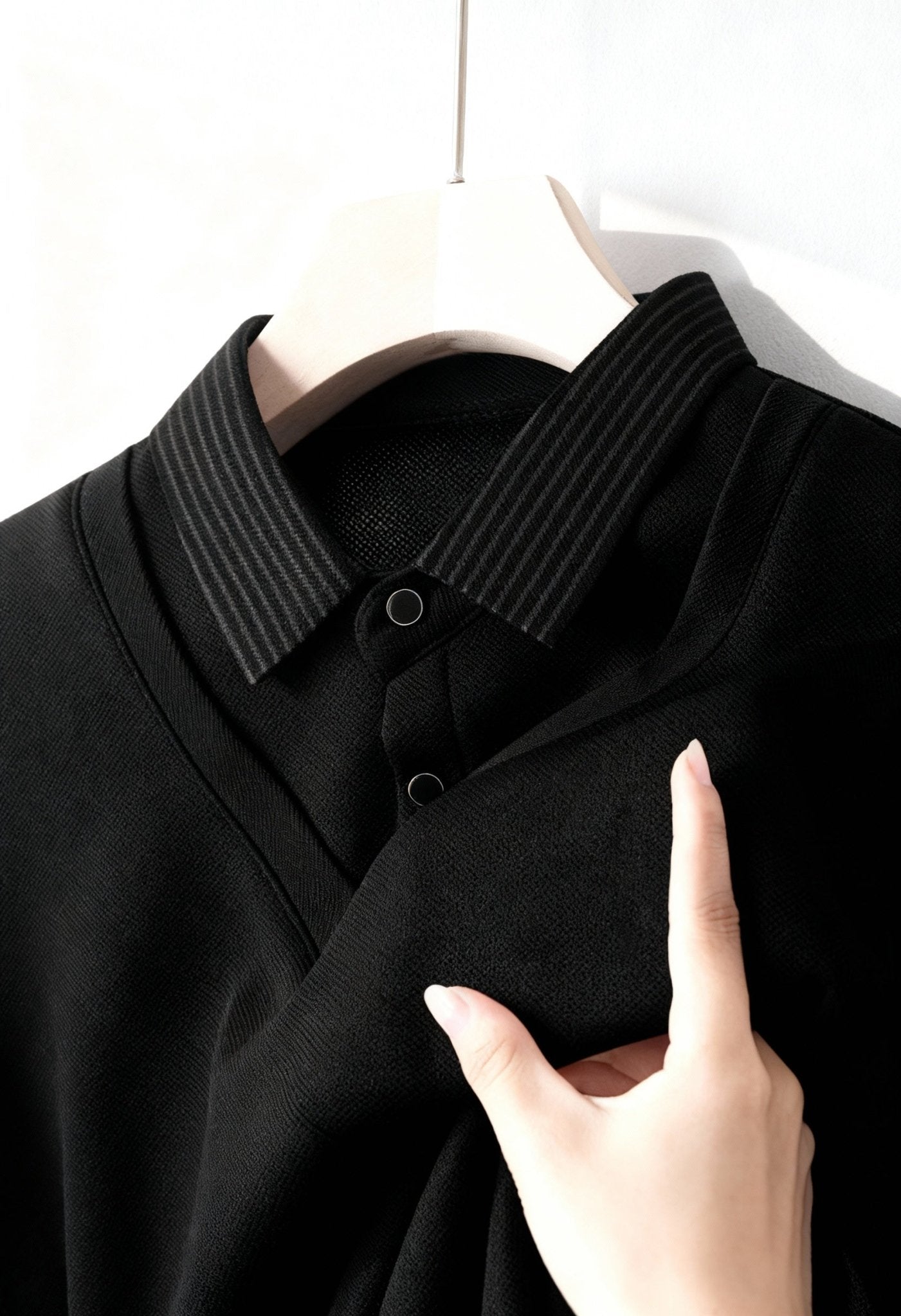 Elegant Men's Striped Lapel Polo Sweater - Menloft