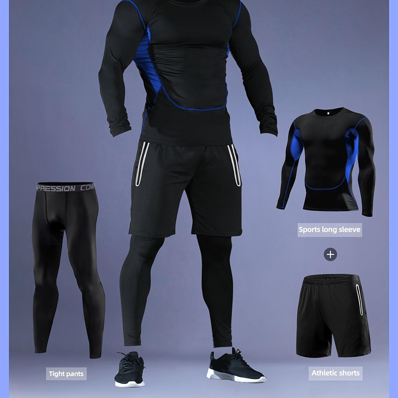 Elite Men's 3 - Piece Athletic Set - Performance & Style - Menloft