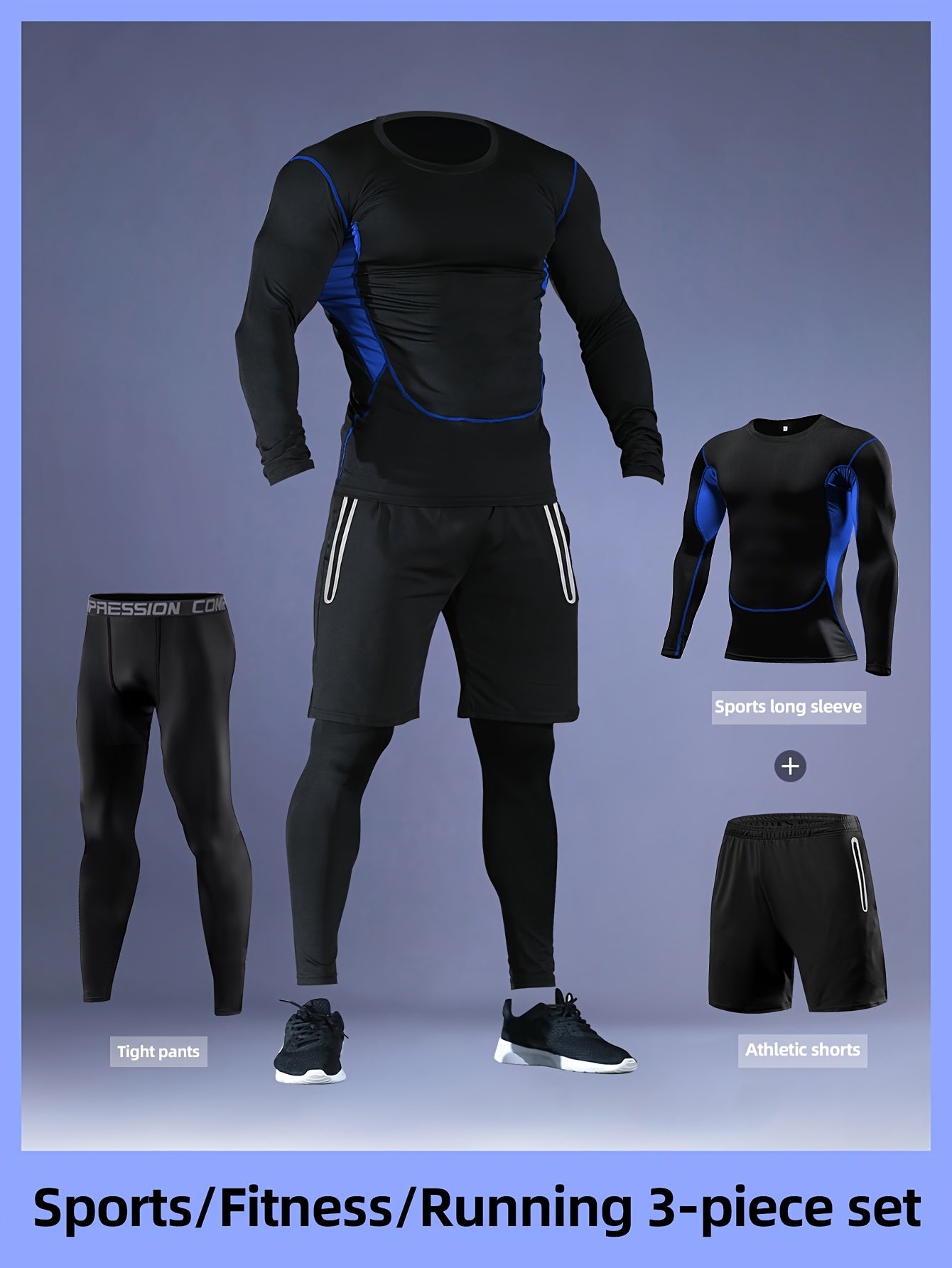 Elite Men's 3 - Piece Athletic Set - Performance & Style - Menloft