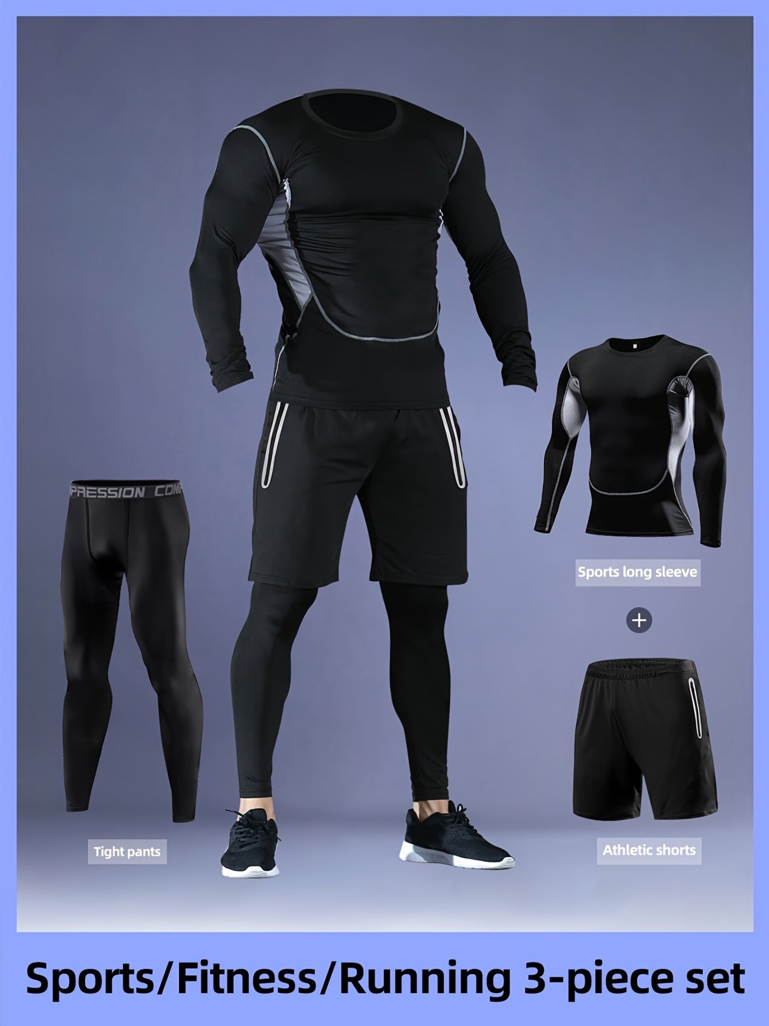 Elite Men's 3 - Piece Athletic Set - Performance & Style - Menloft