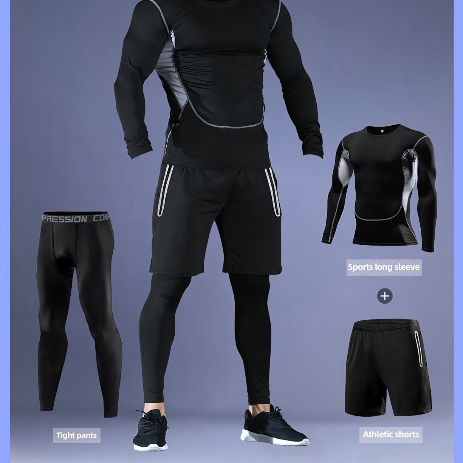 Elite Men's 3 - Piece Athletic Set - Performance & Style - Menloft