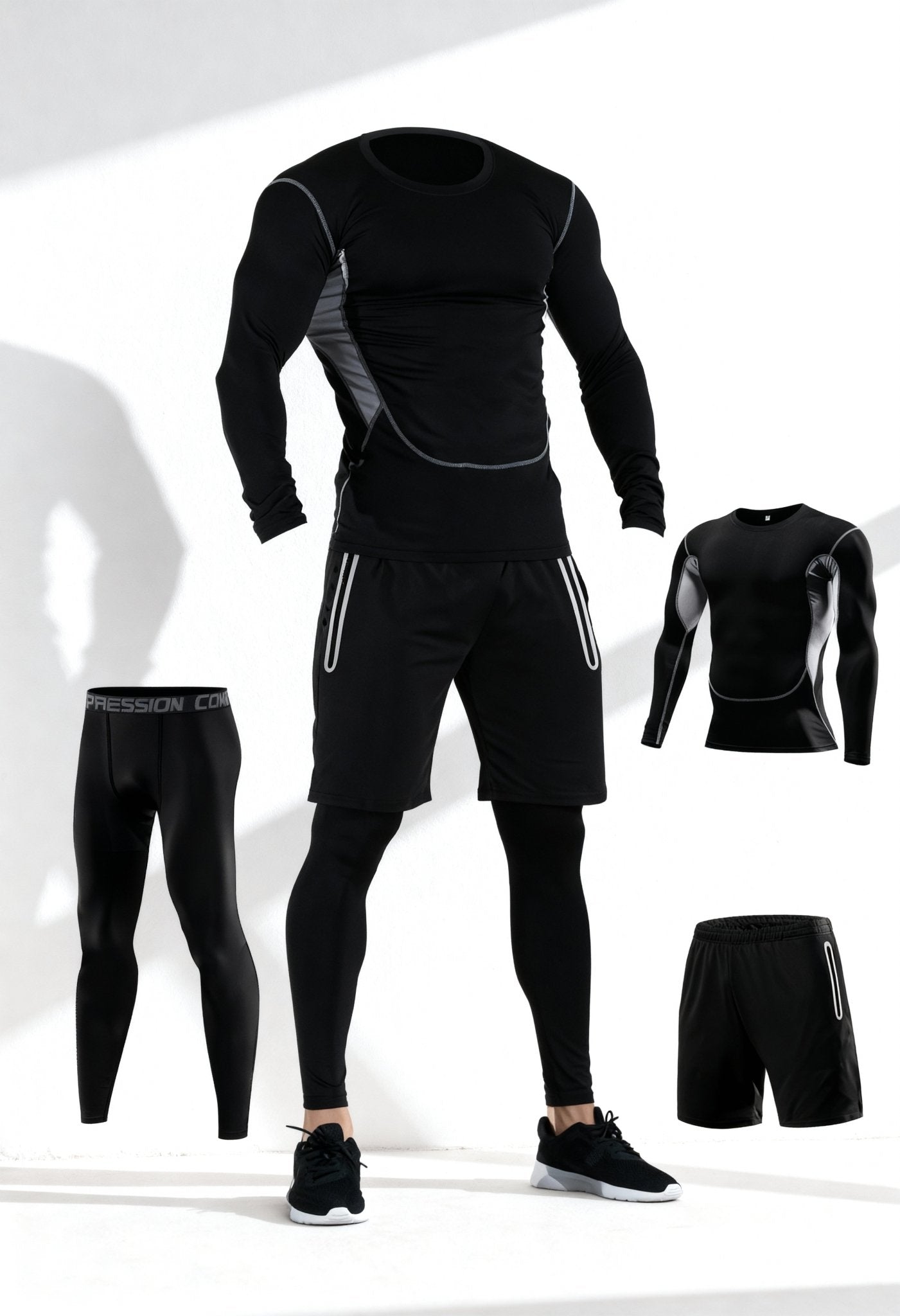 Elite Men's 3 - Piece Athletic Set - Performance & Style - Menloft