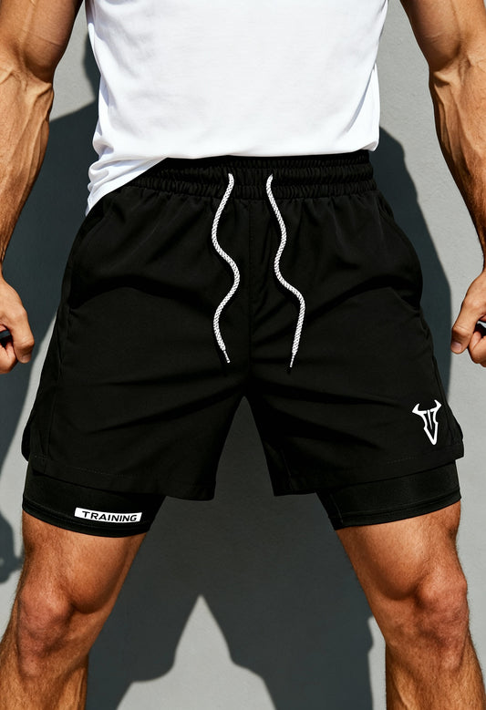 Men's Geometric Shaping Sports Shorts with Pockets