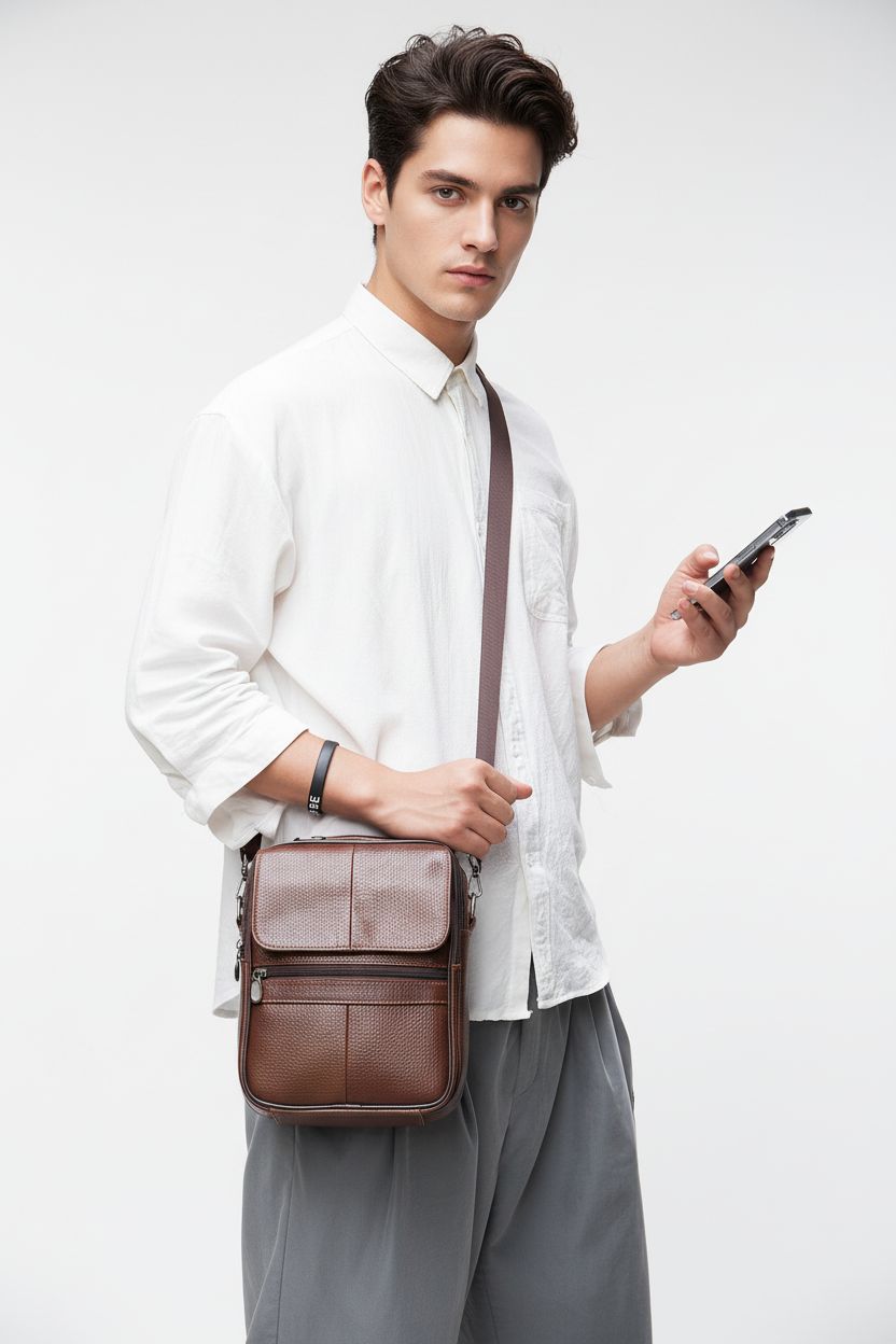 Briefcase ExecutiveBrief — Genuine Leather Business Laptop Bag - Briefcase Front View Business Bag