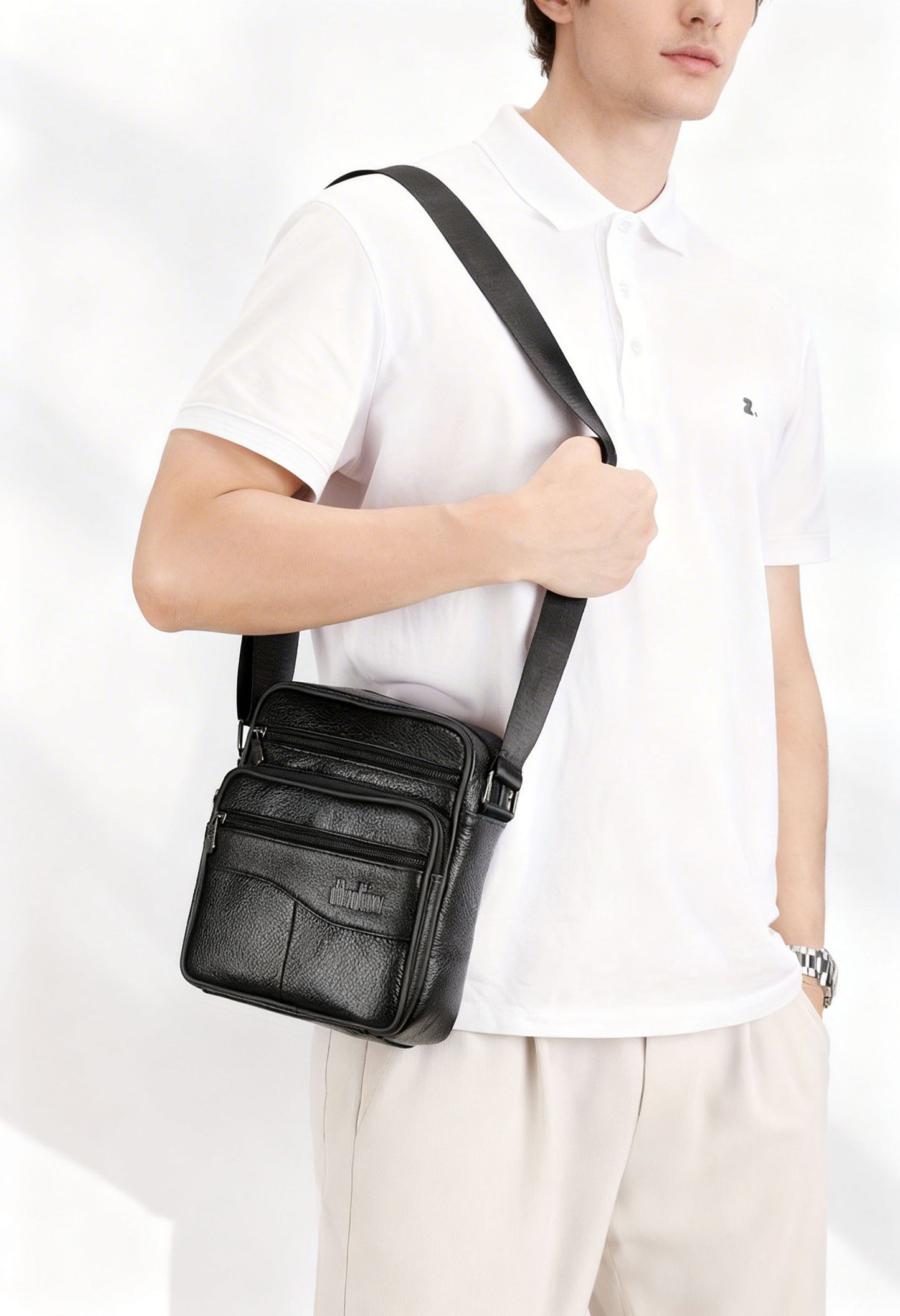 Waist Bag LeatherWaist Pro — Multifunctional Genuine Leather - Shoulder Bag Front View