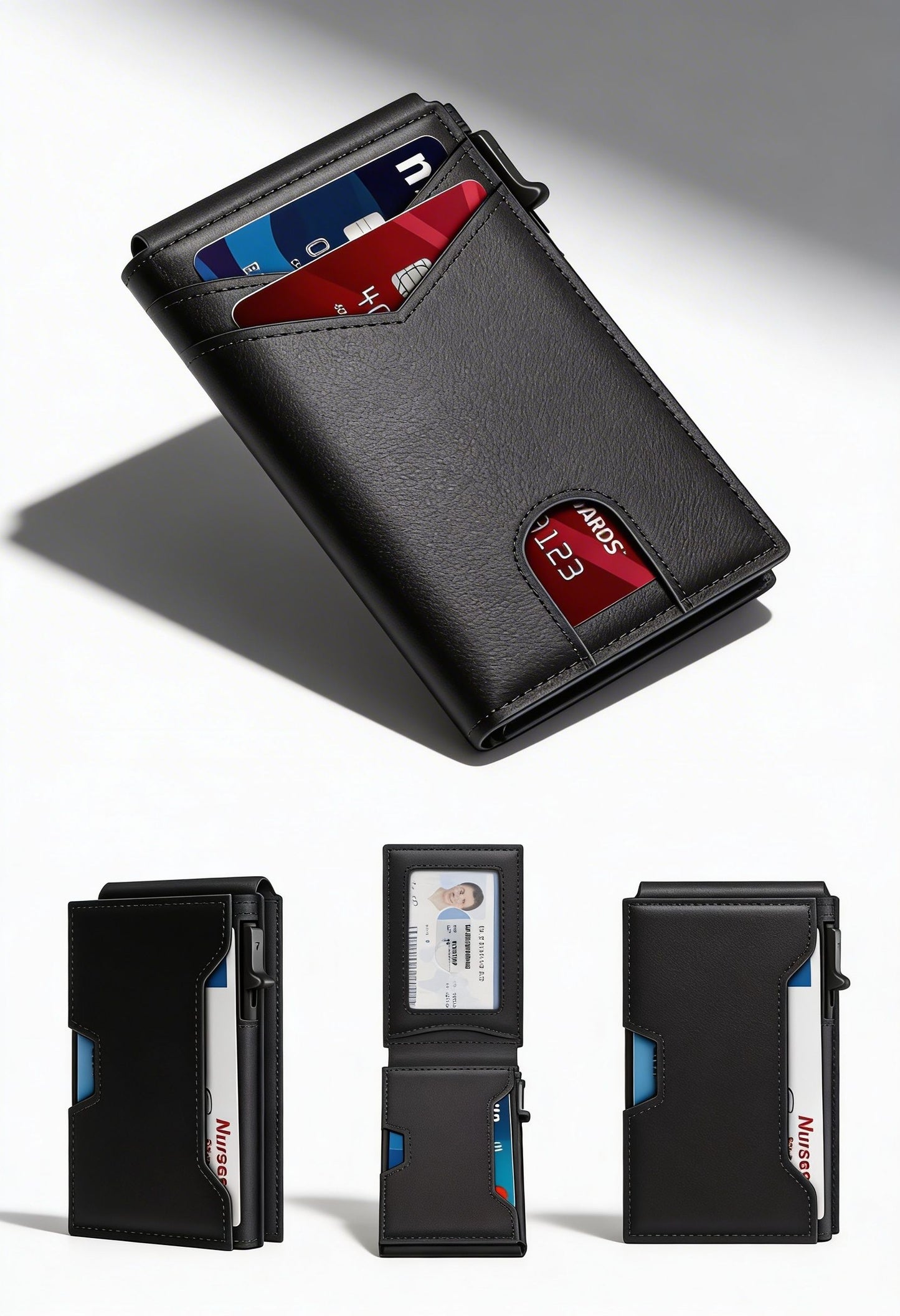 LASVAULT RFID Blocking Card Holder - Sleek Carbon Fiber Wallet - Bifold Wallet Cash Compartment