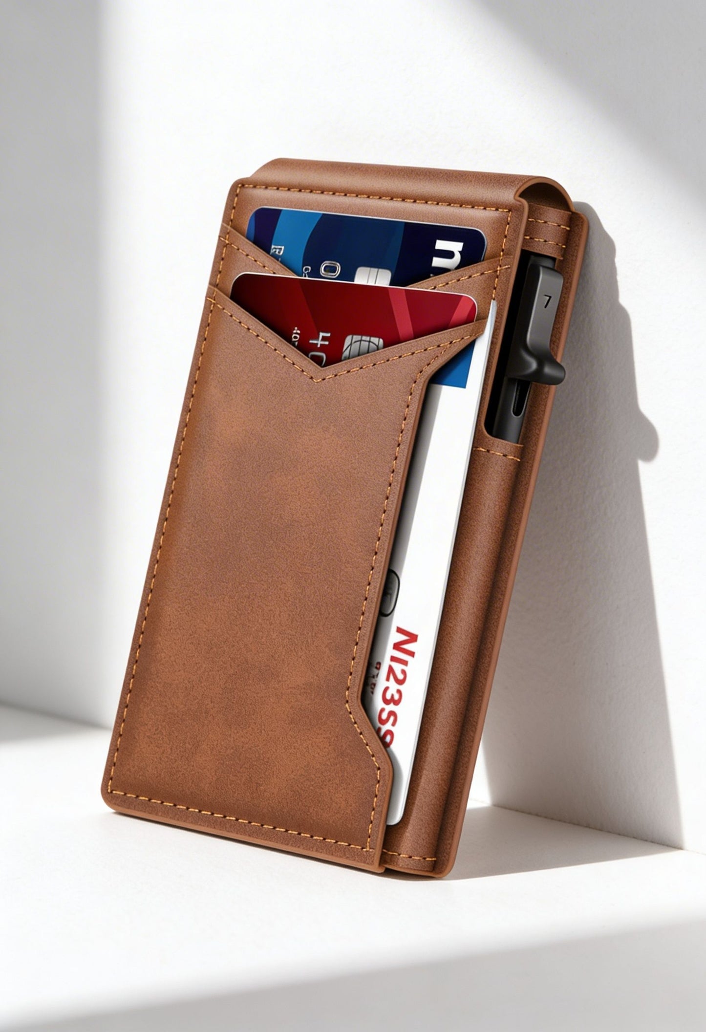 LASVAULT RFID Blocking Card Holder - Sleek Carbon Fiber Wallet - Wallet Interior Card Organization