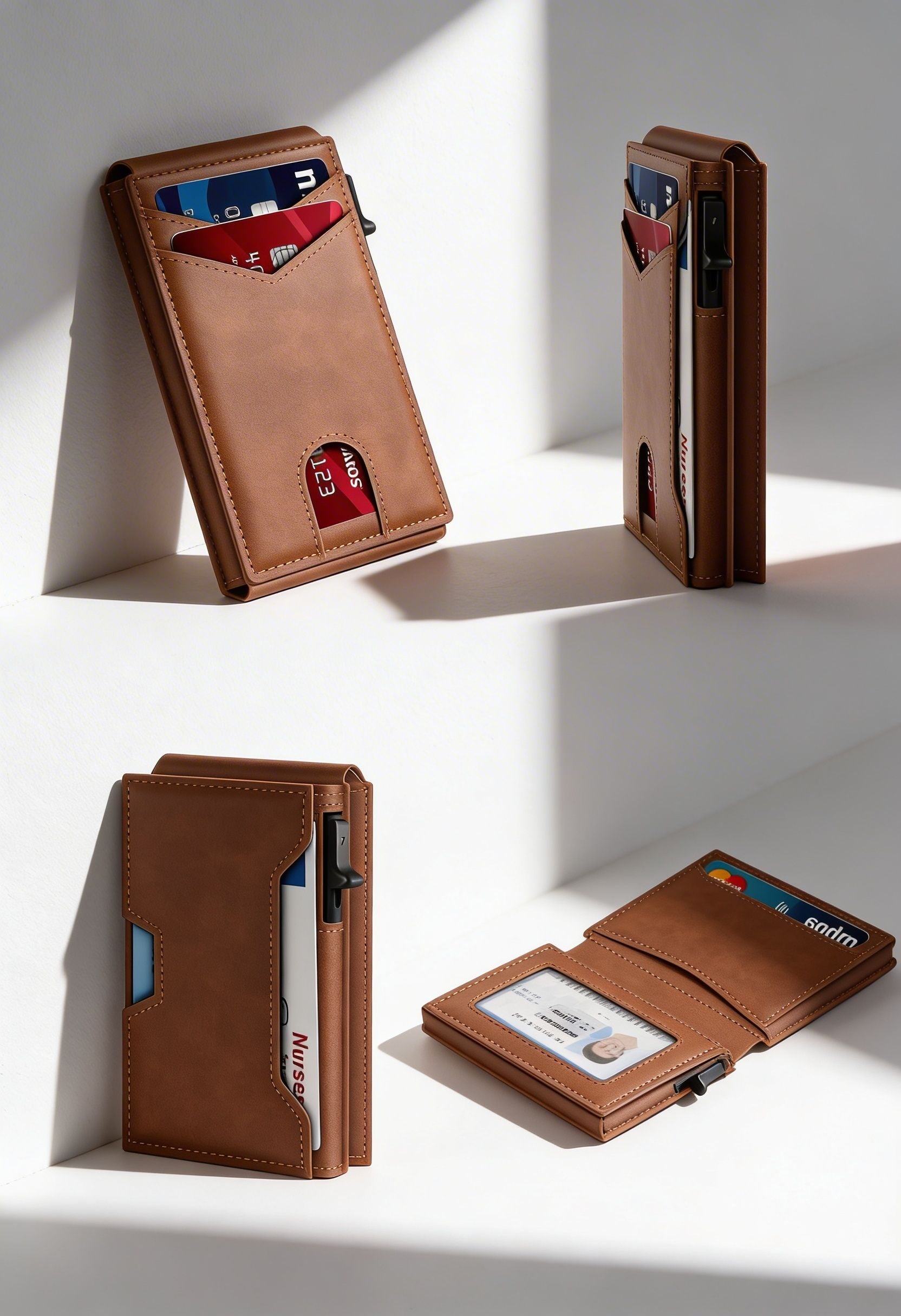 LASVAULT RFID Blocking Card Holder - Sleek Carbon Fiber Wallet - Black - Men's Wallet