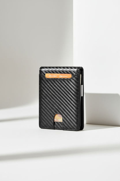 Slim Wallet CarbonShield — RFID Blocking Minimalist Design - Carbon Fiber Black - Men's Wallet