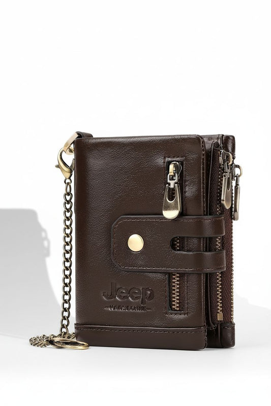 Luxury Wallet CommanderFold — Premium Leather RFID Blocking - Coffee - Men's Wallet