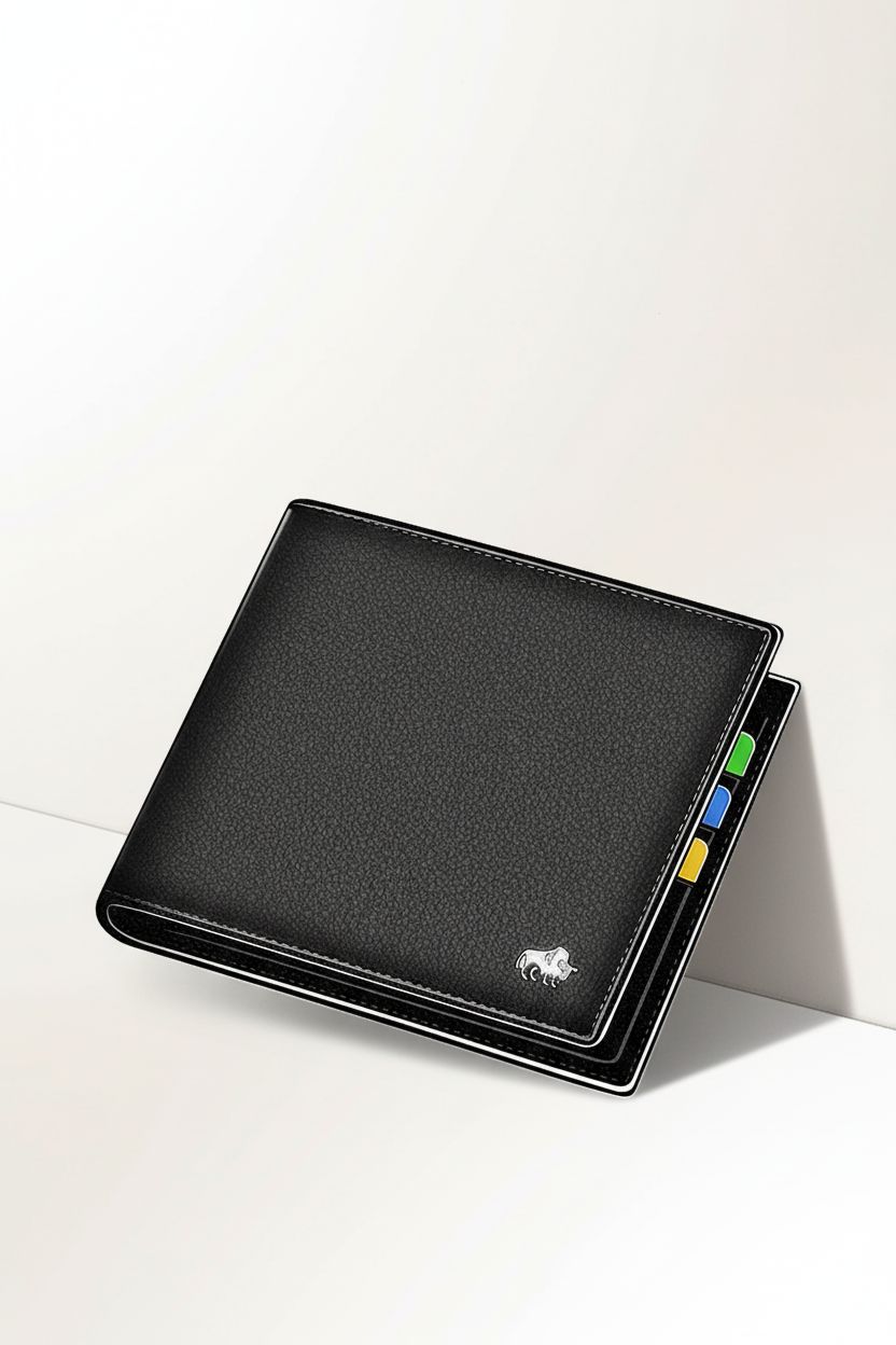 Genuine Leather Wallet BisonCraft Bifold — RFID Blocking Cowhide - RFID Blocking Technology Detail