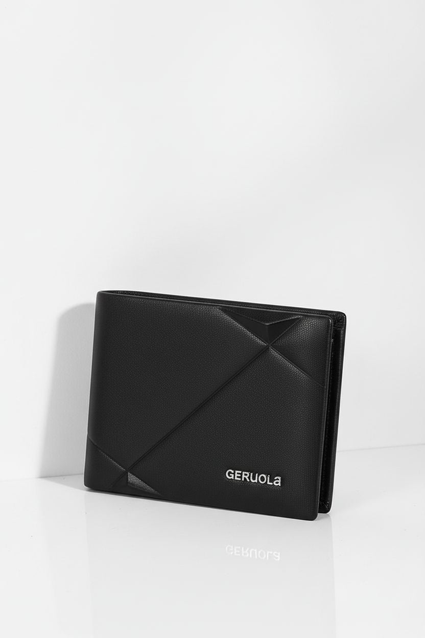 Bifold Wallet CapacityFold — Large Capacity Genuine Leather - Black - Men's Wallet