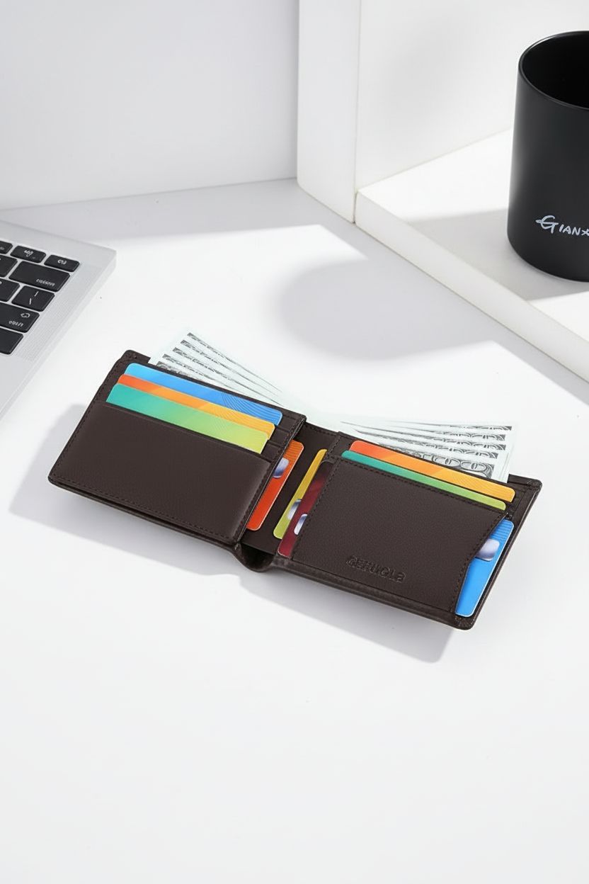 Bifold Wallet CapacityFold — Large Capacity Genuine Leather - Slim Profile Front Pocket Wallet