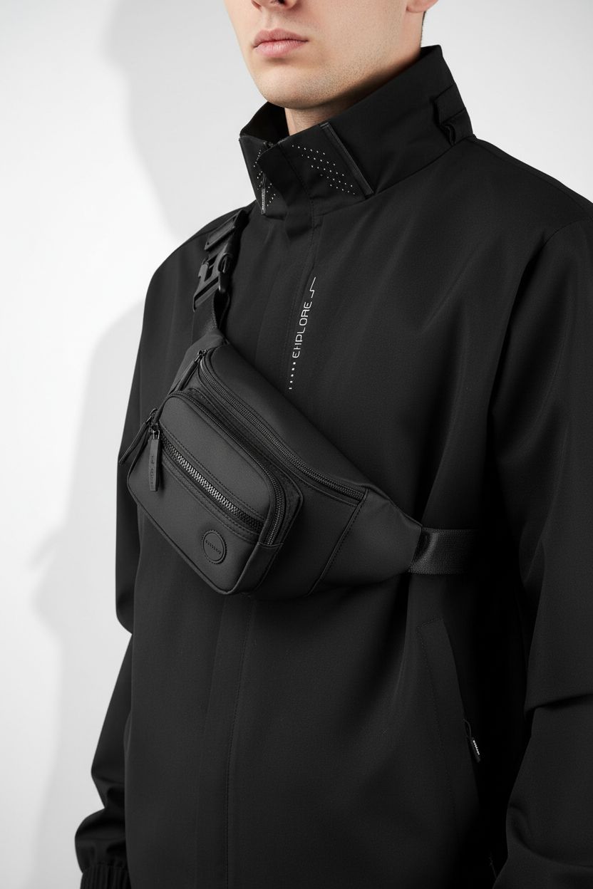 Waist Pack OutdoorCarry X — Lightweight Multifunctional - USB Charging Port Waterproof Backpack Side View