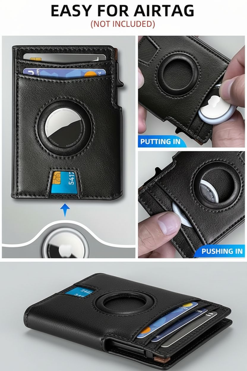 Card Holder Wallet PickupGuard — RFID Blocking Genuine Leather - Slim Profile Front Pocket Wallet