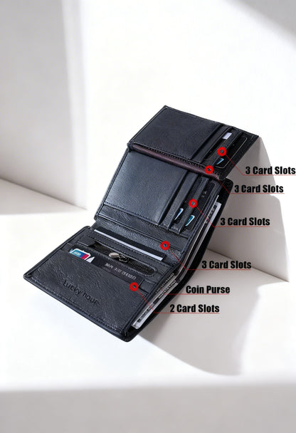 Upgrade your everyday carry with this elegant vintage leather wallet for men. Slim, durable and stylish with RFID protection. Perfect for cards, cash and daily use.
