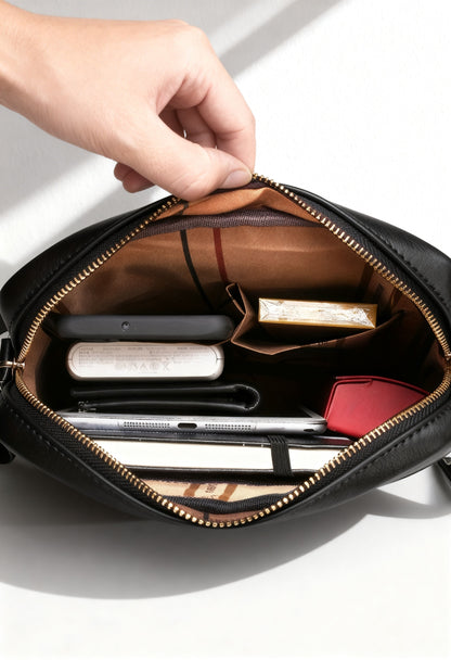 Sophisticated Men's Crossbody Business Bag - Adjustable Strap Detail
