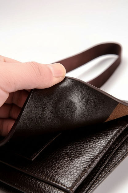Elegant Microfiber Leather Men's Shoulder Bag - Men's Bag Lifestyle Shot