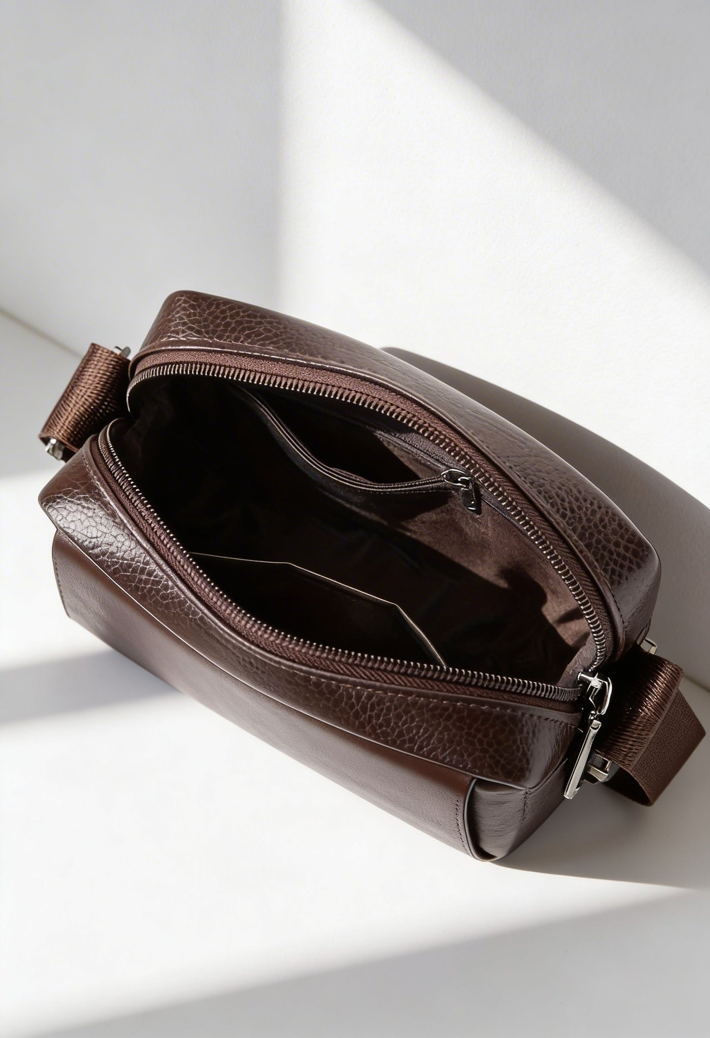 Elegant Microfiber Leather Men's Shoulder Bag - Bag Size and Capacity Reference