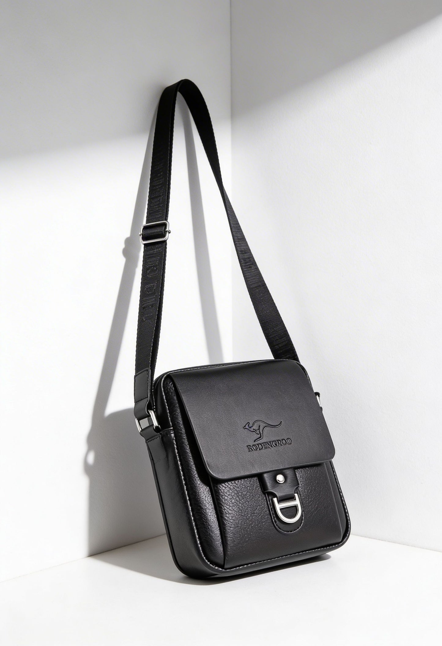 Elegant Microfiber Leather Men's Shoulder Bag - Side Profile Messenger Bag