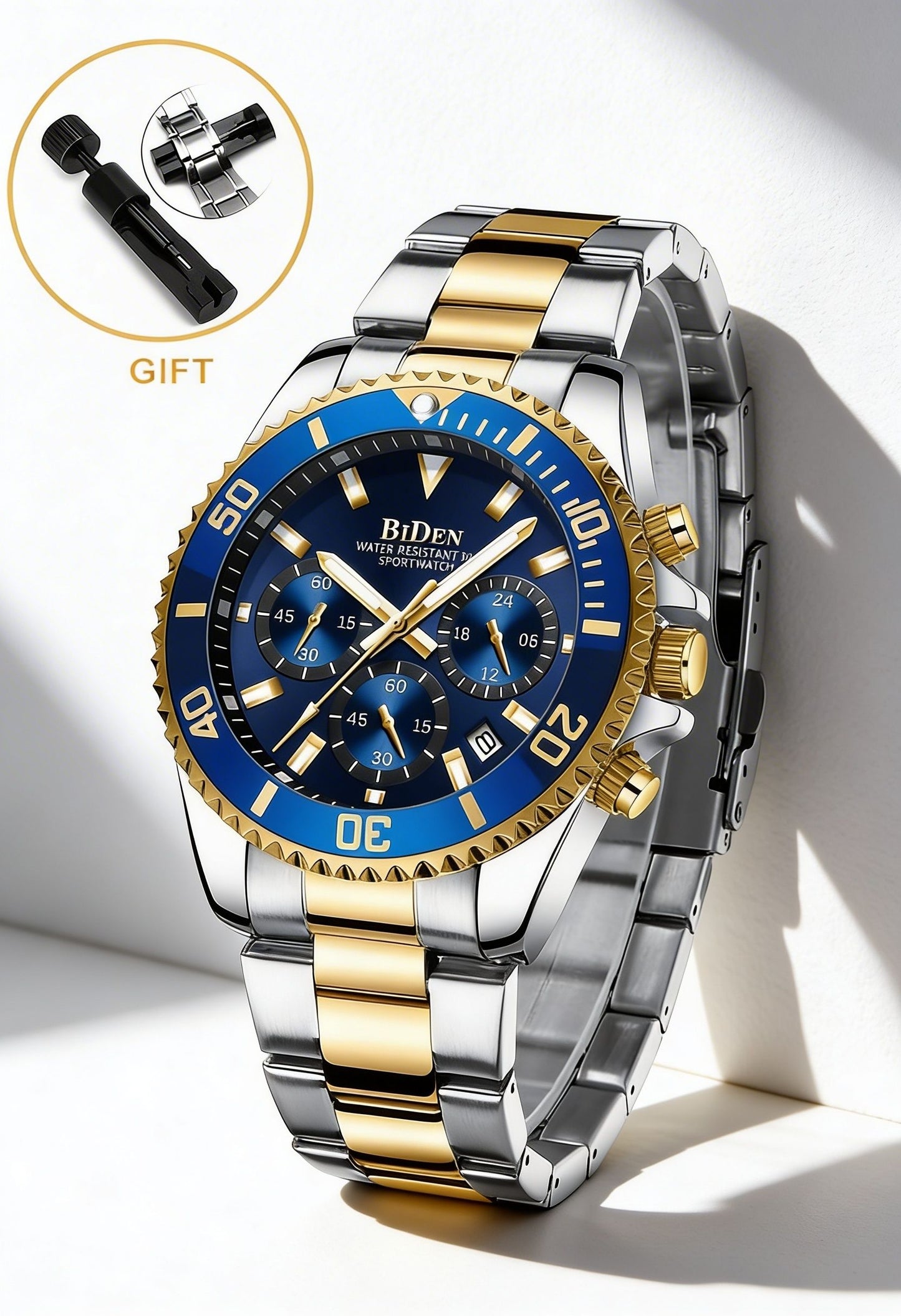 Sophisticated Stainless Steel Dive Watch - 43mm Chronograph